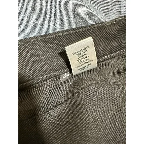 $675 EB Denim Zipped Frederic Wide Leg Jeans Coated Dark Color New!! Sz 26
